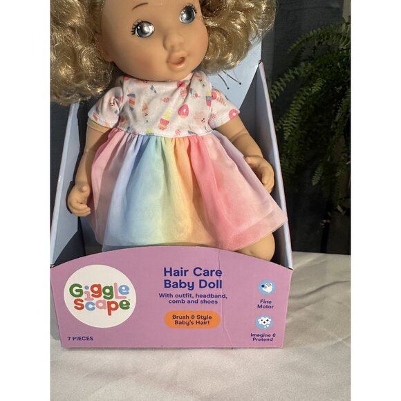 Giggle & Scape Hair Care Baby Doll With Outfit Headband Comb & Shoes Ages 2+ - Picture 3 of 4